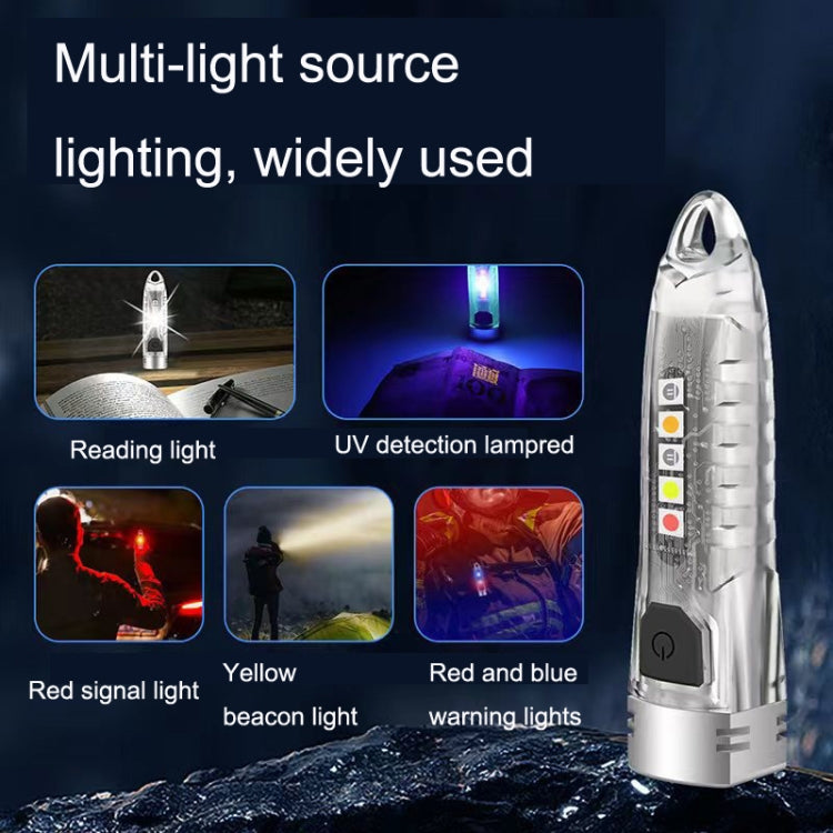 V1 Keychain Lantern Mini Light Flashlight Multifunctional Outdoor Home Flashlight(Transparent White) - Mini Flashlight by PMC Jewellery | Online Shopping South Africa | PMC Jewellery