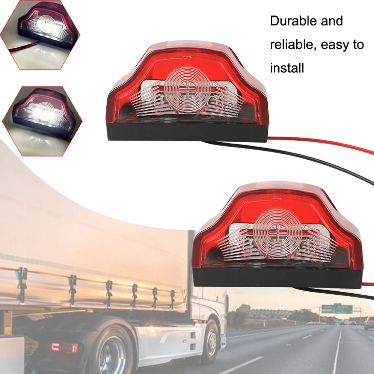 2pcs MK-198 3LED Van / Truck / Trailer White Light License Plate Lamp(Red) - License Plate Lights by PMC Jewellery | Online Shopping South Africa | PMC Jewellery | Buy Now Pay Later Mobicred