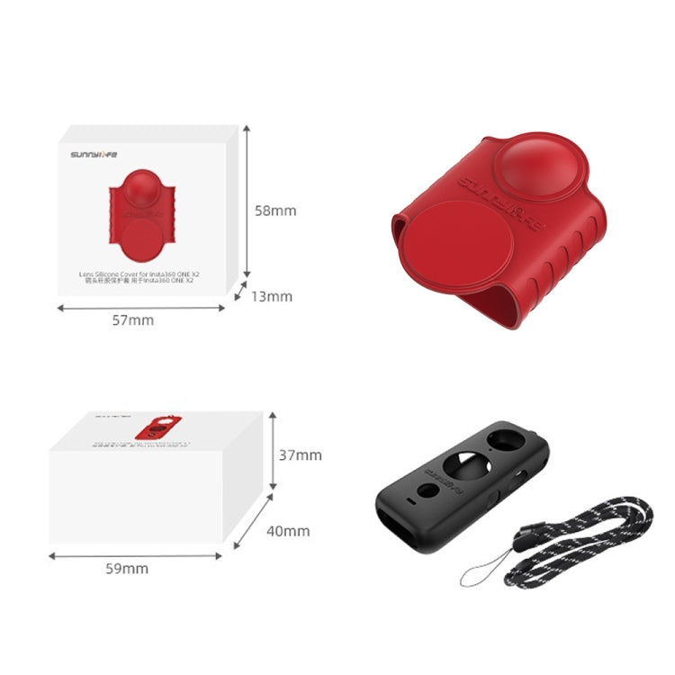 For Insta360 One X2 Sunnylife ST-Q9420 Silicone Protective Case Red Lens Screen Case - Case & Bags by Sunnylife | Online Shopping South Africa | PMC Jewellery | Buy Now Pay Later Mobicred