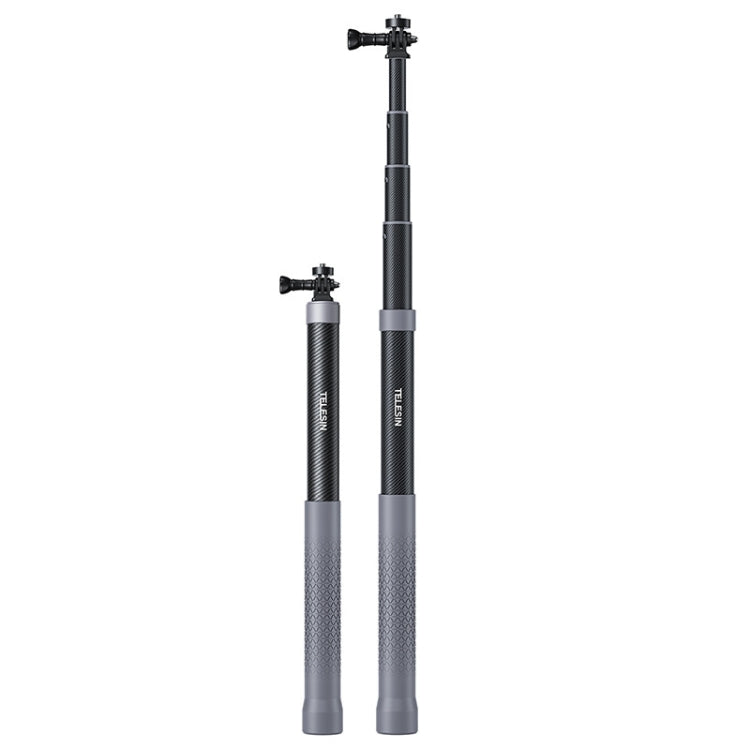 TELESIN 1.2m Carbon Fiber Monopod Selfie Stick With 1/4 Screw For Action Cameras - Extendable Pole by TELESIN | Online Shopping South Africa | PMC Jewellery | Buy Now Pay Later Mobicred