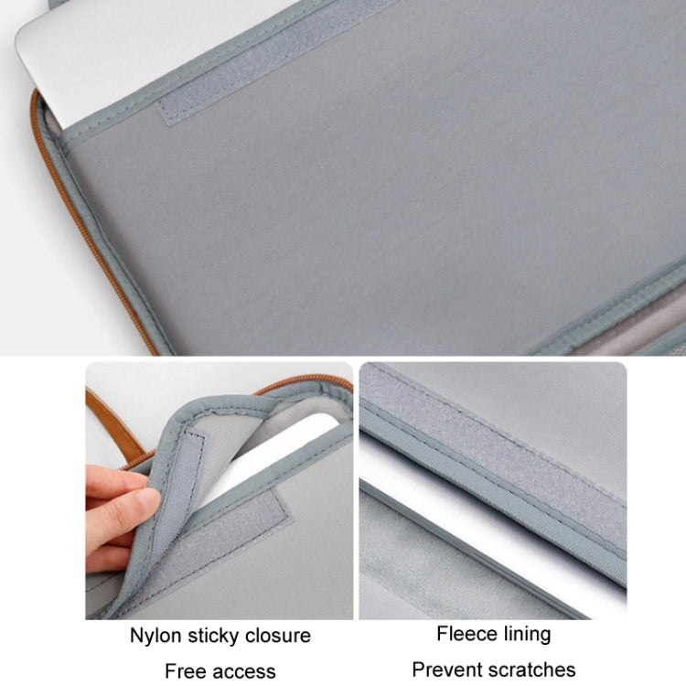 Baona Leather Fully Open Portable Waterproof Computer Bag, Size: 13/13.3 inches(Gray Black) - free shipping - PMC Jewellery - Order now!