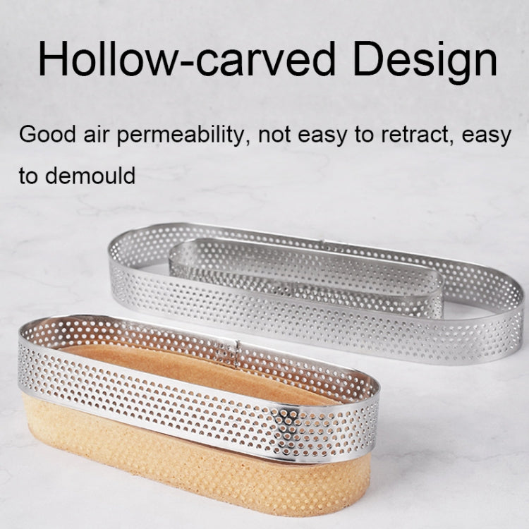 BN1006 Stainless Steel Mousse Circle Thickened Perforated Cake Mold DIY Baking Tools, Specification: Oval 4.7 inches - Food Molds by PMC TechLife | Online Shopping South Africa | PMC TechLife