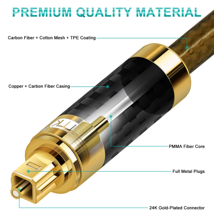 EMK GM/A8.0 Digital Optical Fiber Audio Cable Amplifier Audio Gold Plated Fever Line, Length: 1.5m(Transparent Coffee) - Audio Optical Cables by EMK | Online Shopping South Africa | PMC Jewellery | Buy Now Pay Later Mobicred