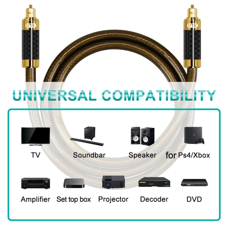 EMK GM/A8.0 Digital Optical Fiber Audio Cable Amplifier Audio Gold Plated Fever Line, Length: 2m(Transparent Coffee) - Audio Optical Cables by EMK | Online Shopping South Africa | PMC Jewellery | Buy Now Pay Later Mobicred