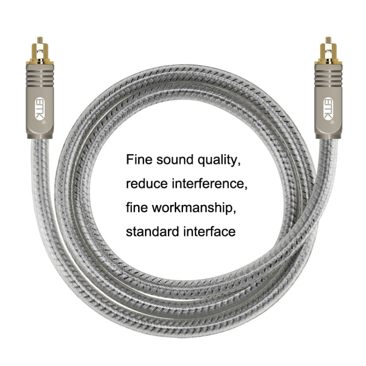 EMK YL/B Audio Digital Optical Fiber Cable Square To Square Audio Connection Cable, Length: 1.5m(Transparent Gray) - Audio Optical Cables by EMK | Online Shopping South Africa | PMC Jewellery | Buy Now Pay Later Mobicred