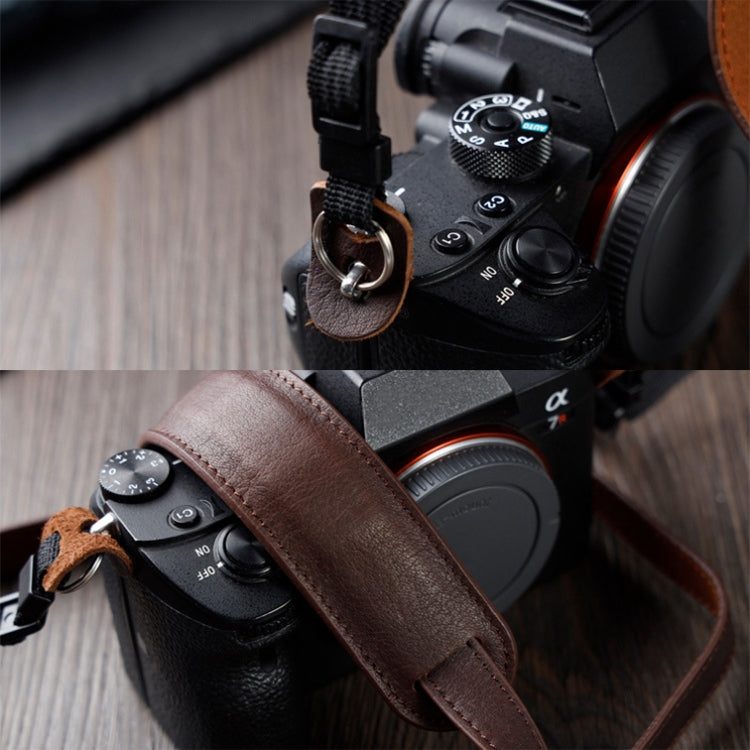 Outdoor Photography Cowhide Leather Camera Shoulder Hanging Neck Winding Strap, Spec: Split Leather (Black) - Camera Strap by PMC TechLife | Online Shopping South Africa | PMC TechLife | Buy Now Pay Later Mobicred