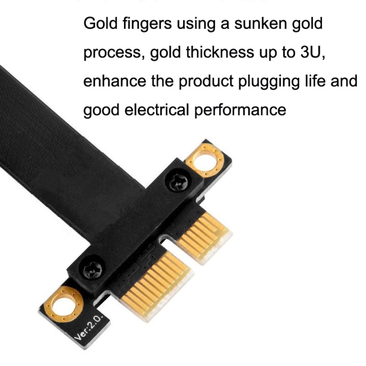 PCI-E 3.0 1X To 1X 90 Degrees Reverse Graphics Card / Wireless Network Card / Conversion Card Extension Cable(Black) - PCIE Cable by PMC TechLife | Online Shopping South Africa | PMC TechLife