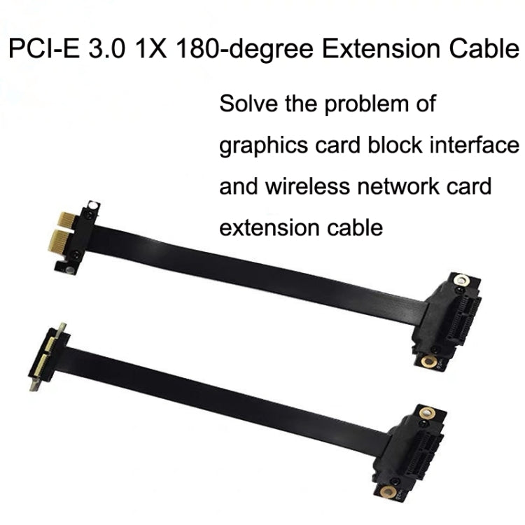 PCI-E 3.0 1X 180-degree Graphics Card Wireless Network Card Adapter Block Extension Cable, Length: 50cm - PCIE Cable by PMC TechLife | Online Shopping South Africa | PMC TechLife