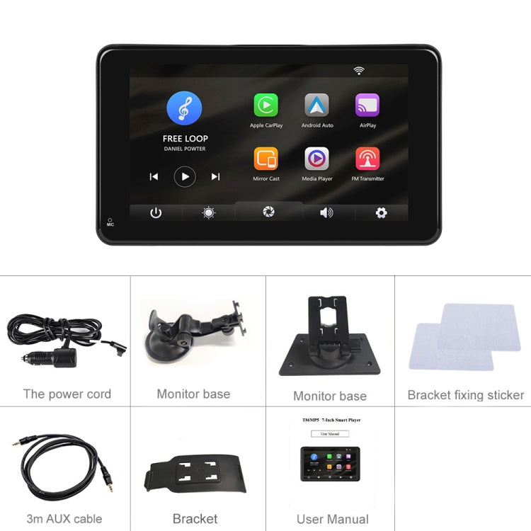 A3135 7 Inches HD Wired Smart Screen With Wireless CarPlay + Android Auto + Android Without Camera - Car MP3 & MP4 & MP5 by PMC TechLife | Online Shopping South Africa | PMC TechLife | Buy Now Pay Later Mobicred