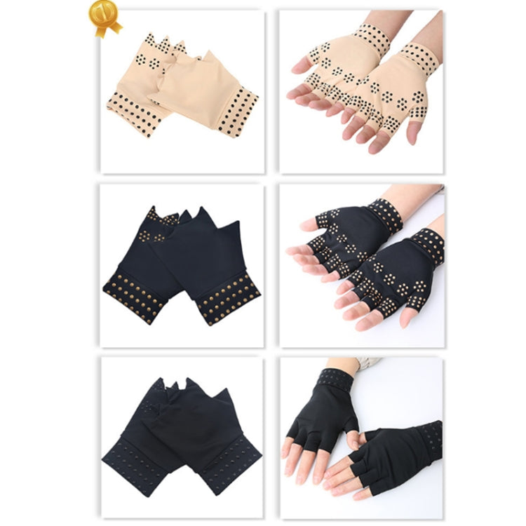 Dispensing Half Finger Non-slip Pressure Gloves Joint Training Sports Gloves, Free Size(Skin Color Black Dots) - Cycling Gloves by PMC Jewellery | Online Shopping South Africa | PMC Jewellery