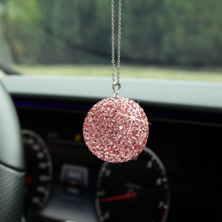 Car Diamond Crystal Ball Rearview Mirror Decoration Pendant(Red) - Ornaments by PMC Jewellery | Online Shopping South Africa | PMC Jewellery | Buy Now Pay Later Mobicred