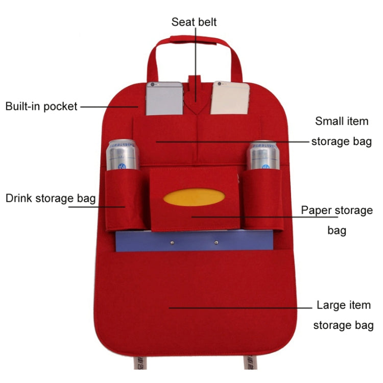 Car Multifunctional Seat Back Storage Hanging Bag, Size: 40x56cm(Beige) - Stowing Tidying by PMC TechLife | Online Shopping South Africa | PMC TechLife | Buy Now Pay Later Mobicred