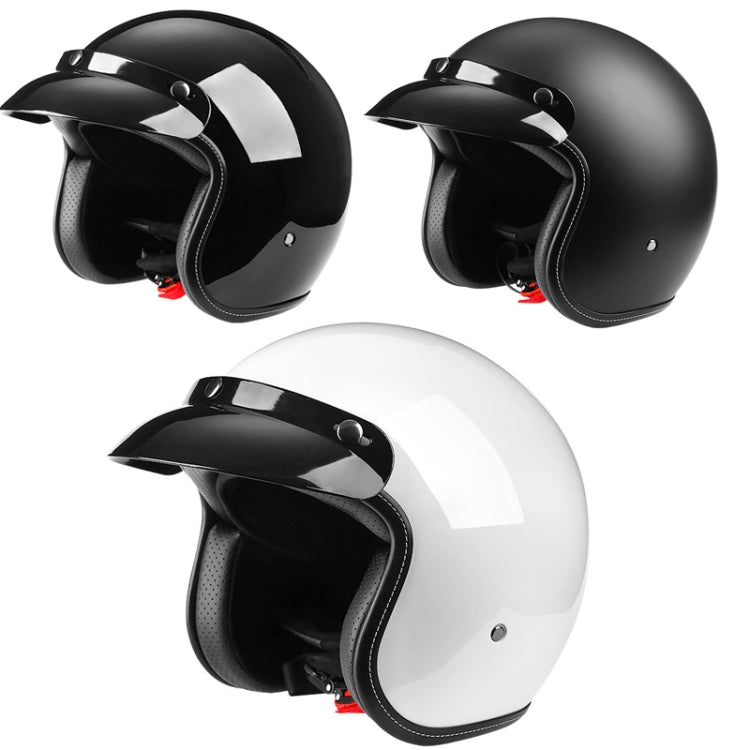 BYB 701 All Seasons Retro Motorcycle Helmet, Size: M(Bright Black) - free shipping - PMC TechLife - Order now!