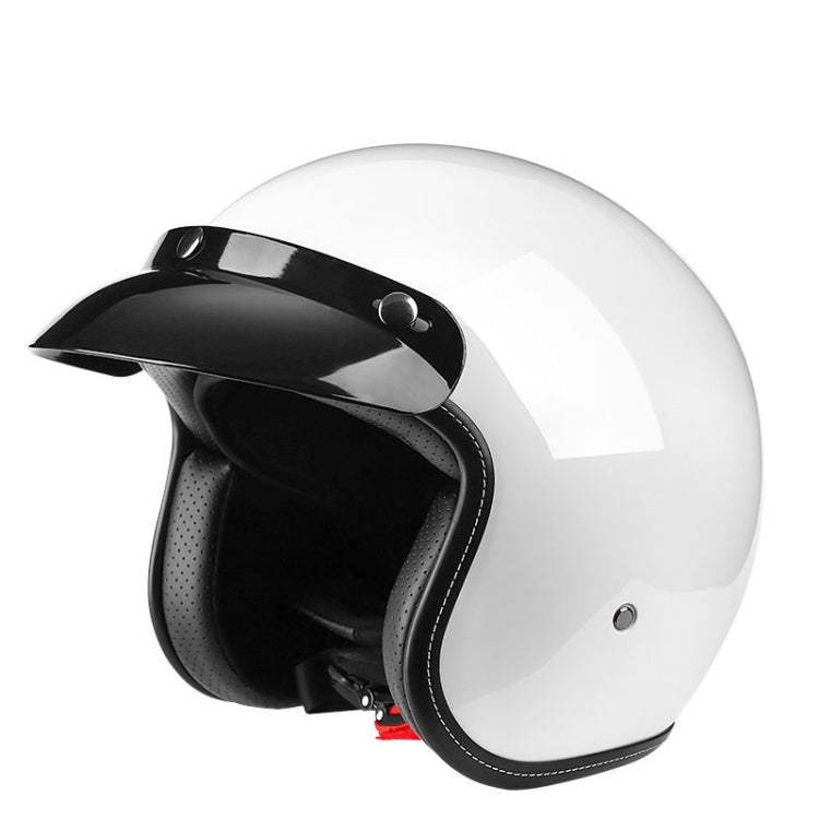 BYB 701 All Seasons Retro Motorcycle Helmet, Size: XXL(Bright White) - Helmets by BYB | Online Shopping South Africa | PMC Jewellery | Buy Now Pay Later Mobicred
