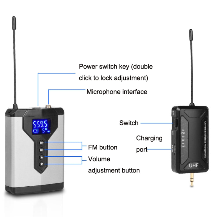 Q6 1 Drag 2 Wireless Lavalier USB Computer Recording Microphone Live Phone SLR Lavalier Microphone - Microphone by PMC TechLife | Online Shopping South Africa | PMC TechLife | Buy Now Pay Later Mobicred