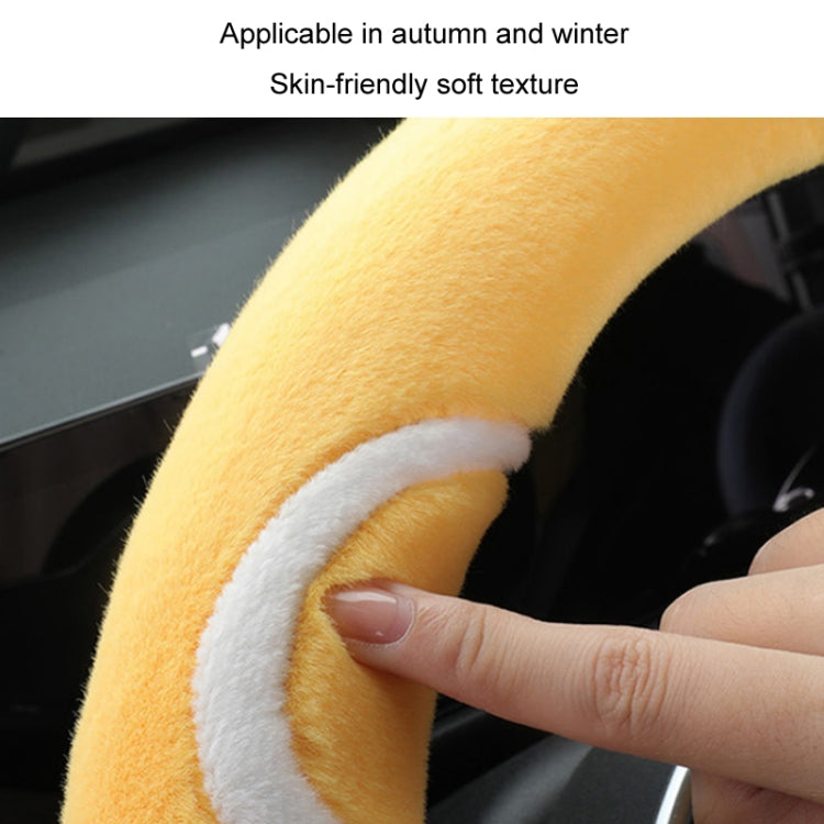 Car Steering Wheel Cartoon Short Fluff Handle Cover, Size: 38cm(Blue D Shape) - Seat Belts & Padding by PMC TechLife | Online Shopping South Africa | PMC TechLife | Buy Now Pay Later Mobicred