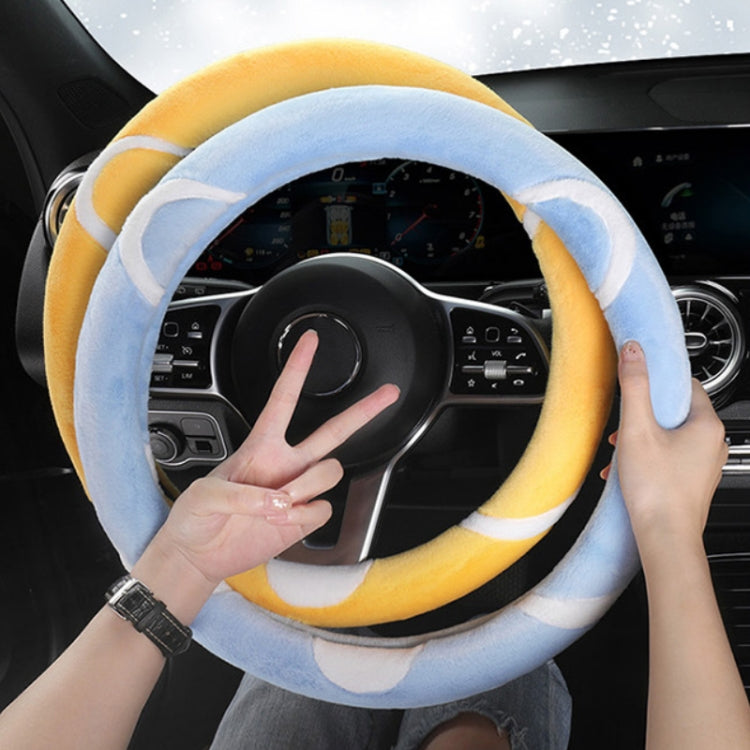 Car Steering Wheel Cartoon Short Fluff Handle Cover, Size: 38cm(Black Round) - Seat Belts & Padding by PMC TechLife | Online Shopping South Africa | PMC TechLife | Buy Now Pay Later Mobicred