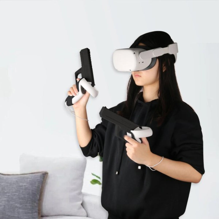 For Meta  Quest 2 VR Controller 1pair Sturdy Shooting Handle Holder(Black) - VR Accessories by PMC TechLife | Online Shopping South Africa | PMC TechLife | Buy Now Pay Later Mobicred