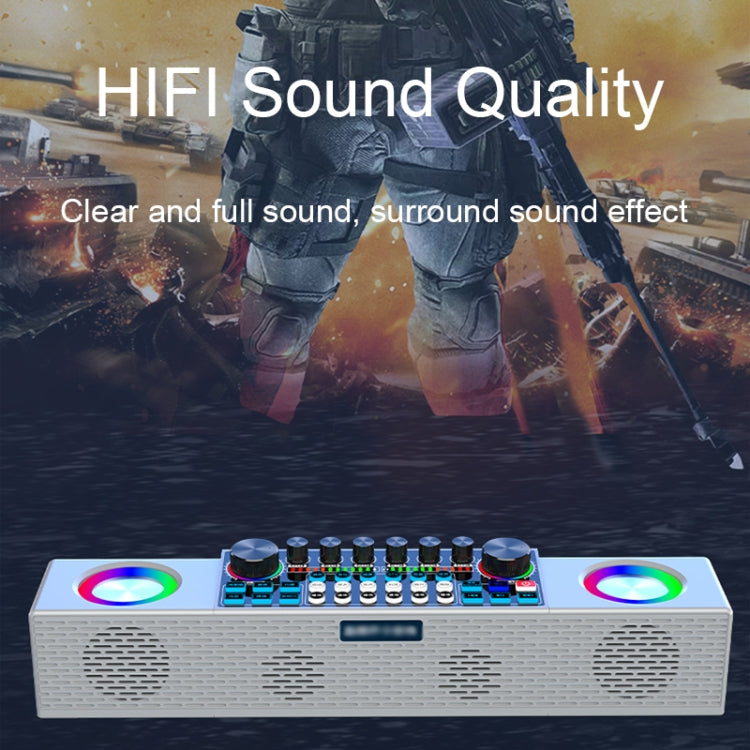 X80 Portable Multifunctional Live Singing Wireless Bluetooth Sound Card Speaker (Dual-microphone White) - Live Sound Effects Processors by PMC Jewellery | Online Shopping South Africa | PMC Jewellery | Buy Now Pay Later Mobicred