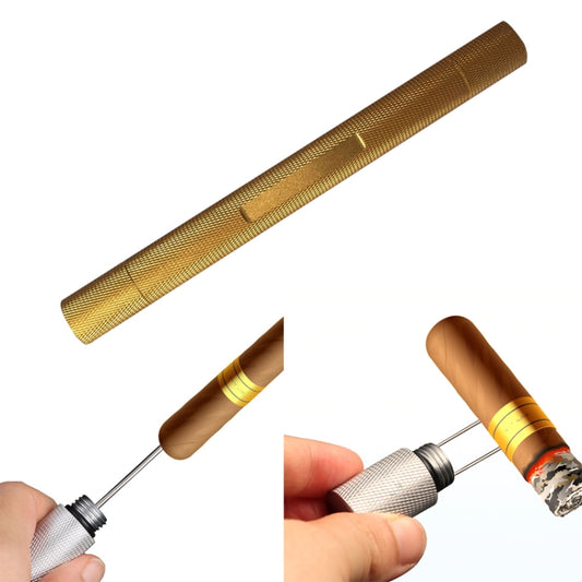 Lightweight With Serrated Cigar Needle Dredger Drilled Smoke Vent(Gold) - Cigarette Box & Ashtrays by PMC Jewellery | Online Shopping South Africa | PMC Jewellery | Buy Now Pay Later Mobicred