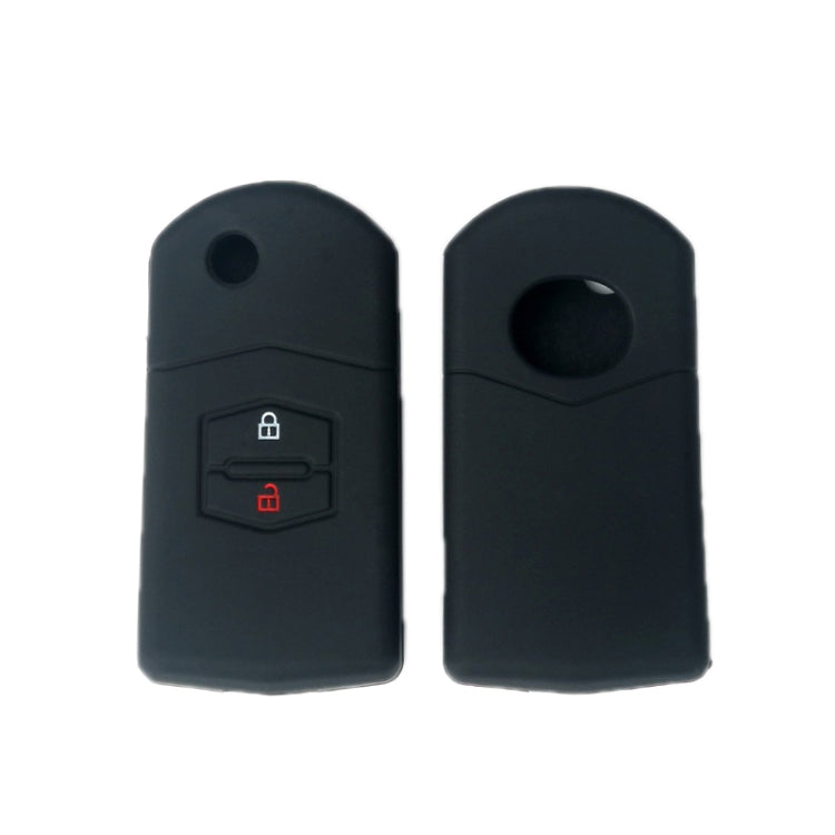 For Mazda M6/CX-5 2pcs Remote Control Folding 2 Button Silicone Case(Black) - Car Key Cases by PMC TechLife | Online Shopping South Africa | PMC TechLife