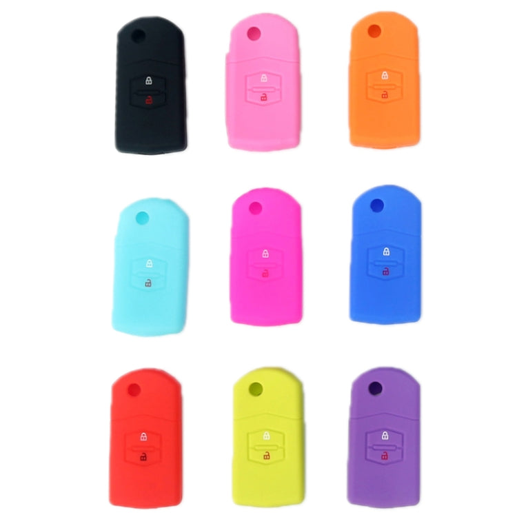 For Mazda M6/CX-5 2pcs Remote Control Folding 2 Button Silicone Case(Black) - Car Key Cases by PMC TechLife | Online Shopping South Africa | PMC TechLife