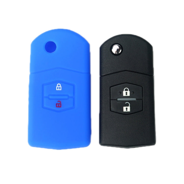 For Mazda M6/CX-5 2pcs Remote Control Folding 2 Button Silicone Case(Black) - Car Key Cases by PMC TechLife | Online Shopping South Africa | PMC TechLife