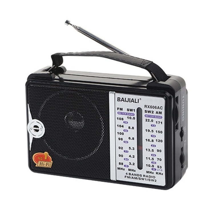 BAIJIALI  RX606AC Retro Full Band Radio Large Sound Volume Wireless Bluetooth Audio Player(Black) - Radio Player by BAIJIALI | Online Shopping South Africa | PMC Jewellery | Buy Now Pay Later Mobicred