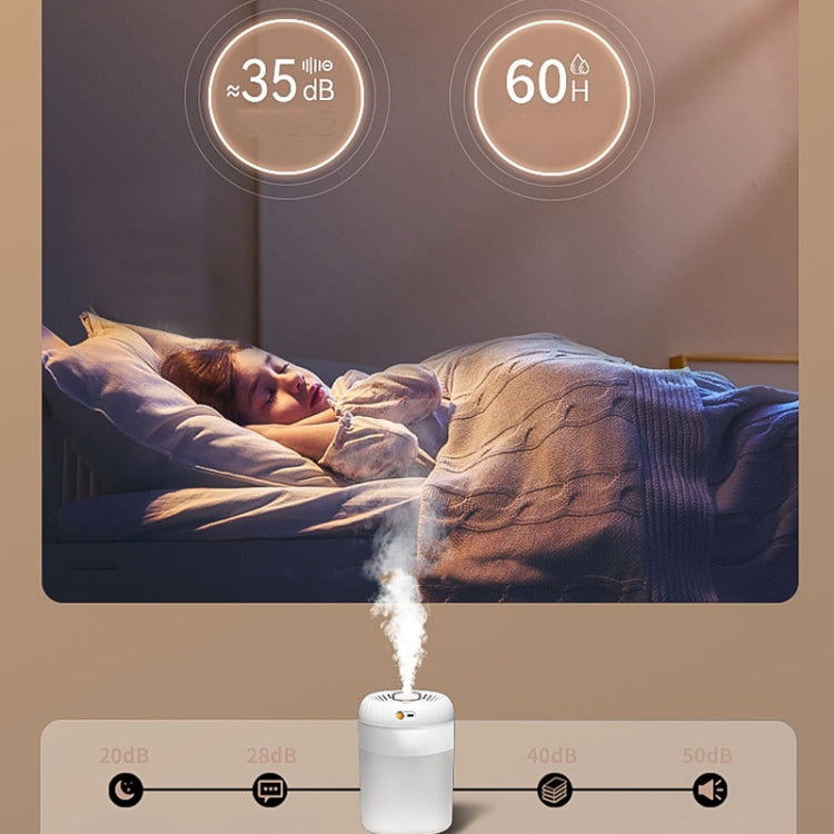 3000ml Double Nozzle Humidifier with Timing Digital Display and Colorful Ambient Light(White) - Air Purifiers & Accessories by PMC TechLife | Online Shopping South Africa | PMC TechLife | Buy Now Pay Later Mobicred