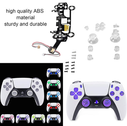 For PS5 Controller LED Light Button Kit DIY Light Panel Board Luminated D-Pad Set A - PS5 Spare Parts by PMC Jewellery | Online Shopping South Africa | PMC Jewellery