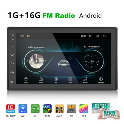 A2222KT 7 Inch Android Navigation WiFi Version 1+32G GPS Bluetooth 2.5D Screen Car Central Control MP5 Player, Style: Standard+8Lights Camera - Car MP3 & MP4 & MP5 by PMC Jewellery | Online Shopping South Africa | PMC Jewellery | Buy Now Pay Later Mobicred