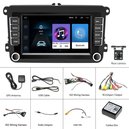 A2742 For Volkswagen 7-inch 1+16G Android Car Navigation Central Control Large Screen Player With Wireless CarPlay Standard+4Lights Camera - Car MP3 & MP4 & MP5 by PMC Jewellery | Online Shopping South Africa | PMC Jewellery | Buy Now Pay Later Mobicred