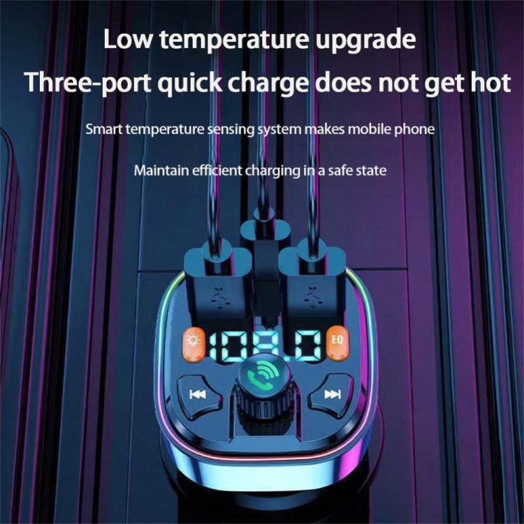 Q5 3.1A USB+PD Bluetooth Car Charger Car FM Transmitter Colorful Lighting - Bluetooth Car Kits by PMC Jewellery | Online Shopping South Africa | PMC Jewellery | Buy Now Pay Later Mobicred