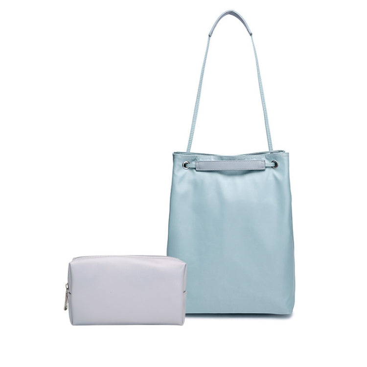 For Apple Macbook Shoulder / Handheld / Messenger Computer Bag, Size: Large(Lake blue+gray PU Power Bag) - 13.3 inch by PMC TechLife | Online Shopping South Africa | PMC TechLife | Buy Now Pay Later Mobicred