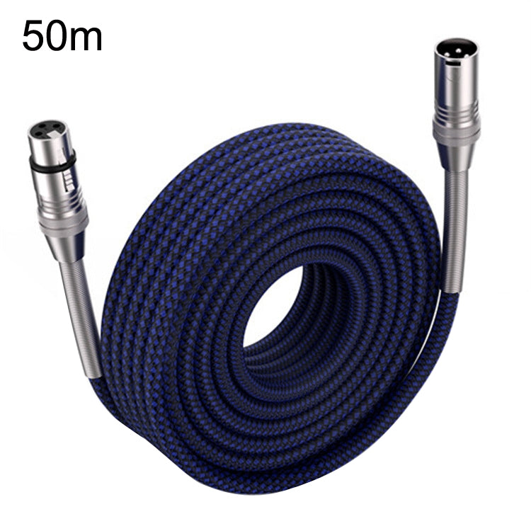 LHD010 Caron Male To Female XLR Dual Card Microphone Cable Audio Cable 50m(Blue) - Microphone Audio Cable & Connector by PMC Jewellery | Online Shopping South Africa | PMC Jewellery | Buy Now Pay Later Mobicred