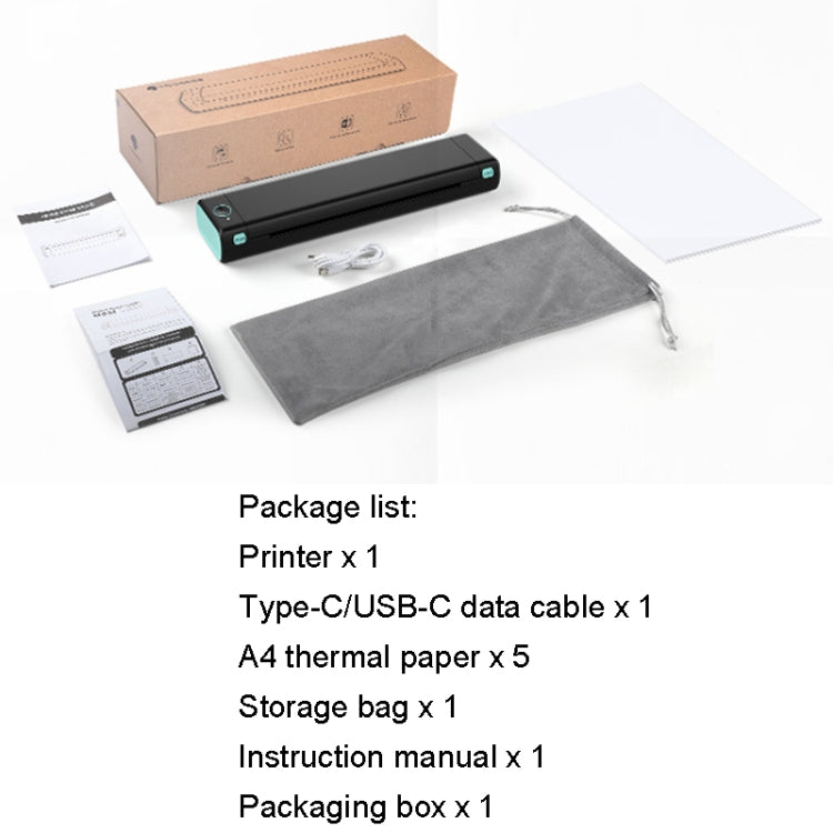 M08F Bluetooth Wireless Handheld Portable Thermal Printer(White A4 Version) - Printer by PMC TechLife | Online Shopping South Africa | PMC TechLife