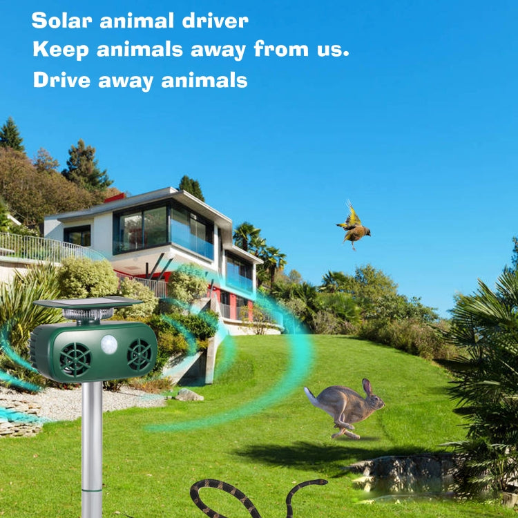 SK628 Solar Powered Animal Repeller 360 Degree Strobe Light Bird Repeller Ultrasonic Rat Repeller(Green) - Outdoor Insect Repellent by PMC TechLife | Online Shopping South Africa | PMC TechLife | Buy Now Pay Later Mobicred