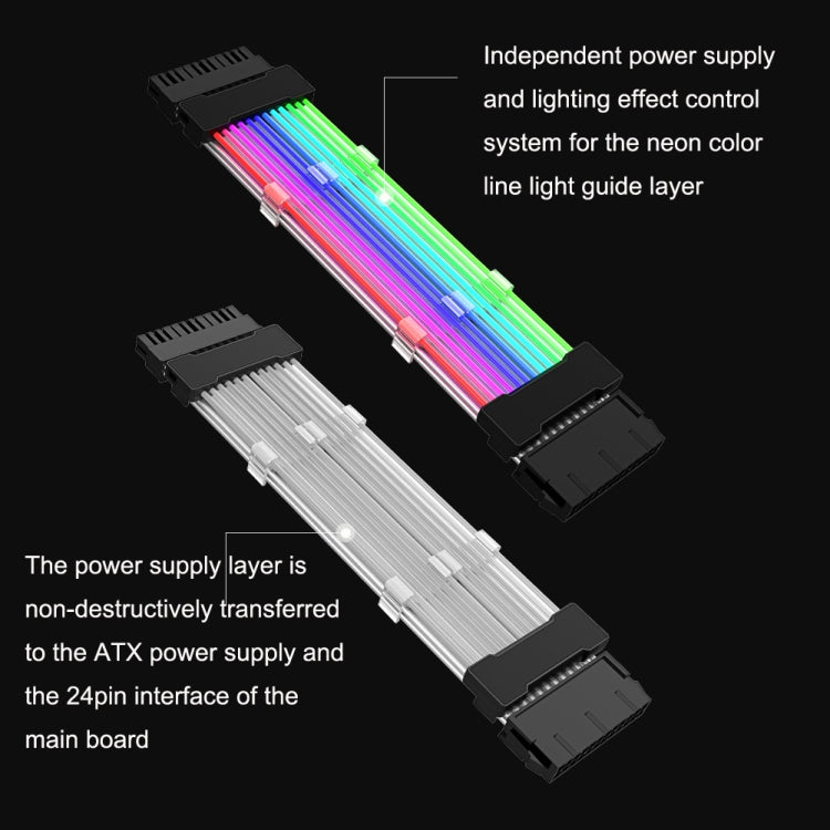 Double 8pin Graphics Card Power Supply Wire Black 5V ARGB Neon Color Line - PCIE Cable by PMC TechLife | Online Shopping South Africa | PMC TechLife