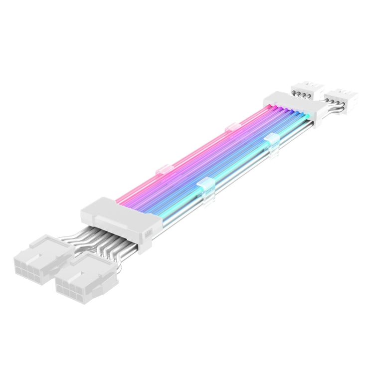 Double 8pin Graphics Card Power Supply Wire White 5V ARGB Neon Color Line - PCIE Cable by PMC Jewellery | Online Shopping South Africa | PMC Jewellery