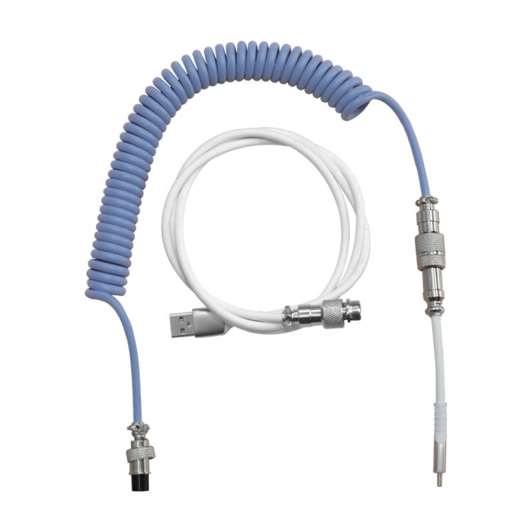 Ajazz AL60 USB To Type-C/USB-C Keyboard Extension Line Single Hole Connector, Cable Length: 2.3m(Sky Blue) - free shipping - PMC Jewellery - Order now!