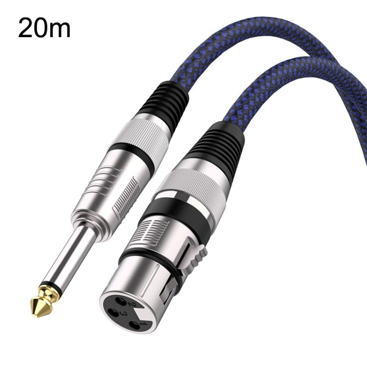 20m Blue and Black Net TRS 6.35mm Male To Caron Female Microphone XLR Balance Cable - Microphone Audio Cable & Connector by PMC Jewellery | Online Shopping South Africa | PMC Jewellery | Buy Now Pay Later Mobicred