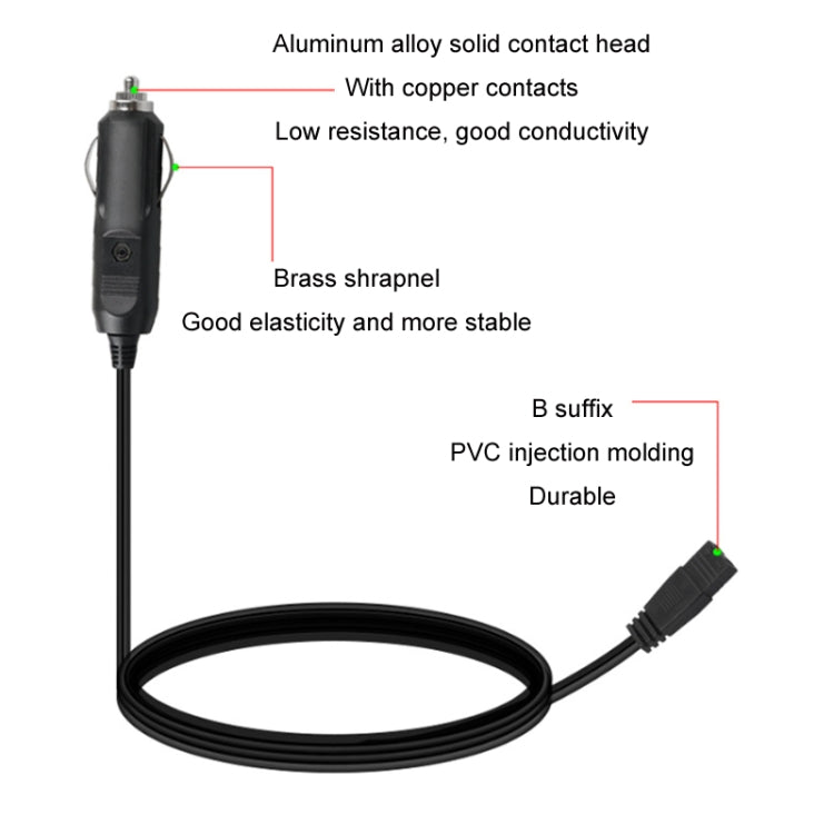 12V/24V Car Refrigerator Cable B Suffix Cigarette Lighter Plug Power Cord, Length: 4m With Switch - Refrigerators by PMC Jewellery | Online Shopping South Africa | PMC Jewellery | Buy Now Pay Later Mobicred