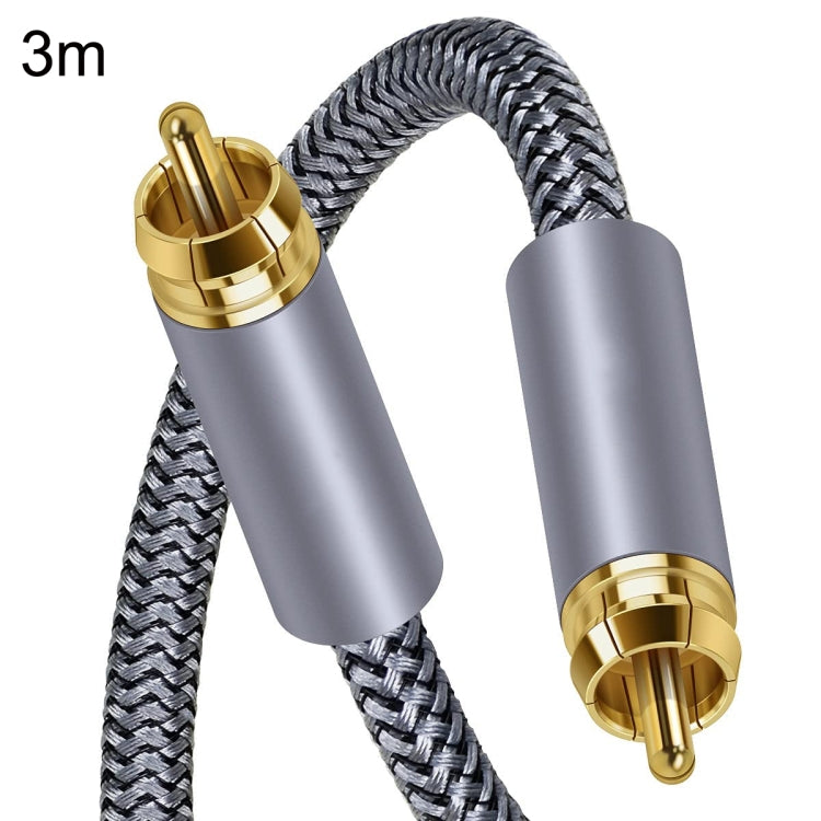 3m Pure Copper RCA Coaxial HIFI Digital Audio Cable SPDIF Subwoofer Speaker Cable(Silver Gray) - RCA Cable by PMC Jewellery | Online Shopping South Africa | PMC Jewellery