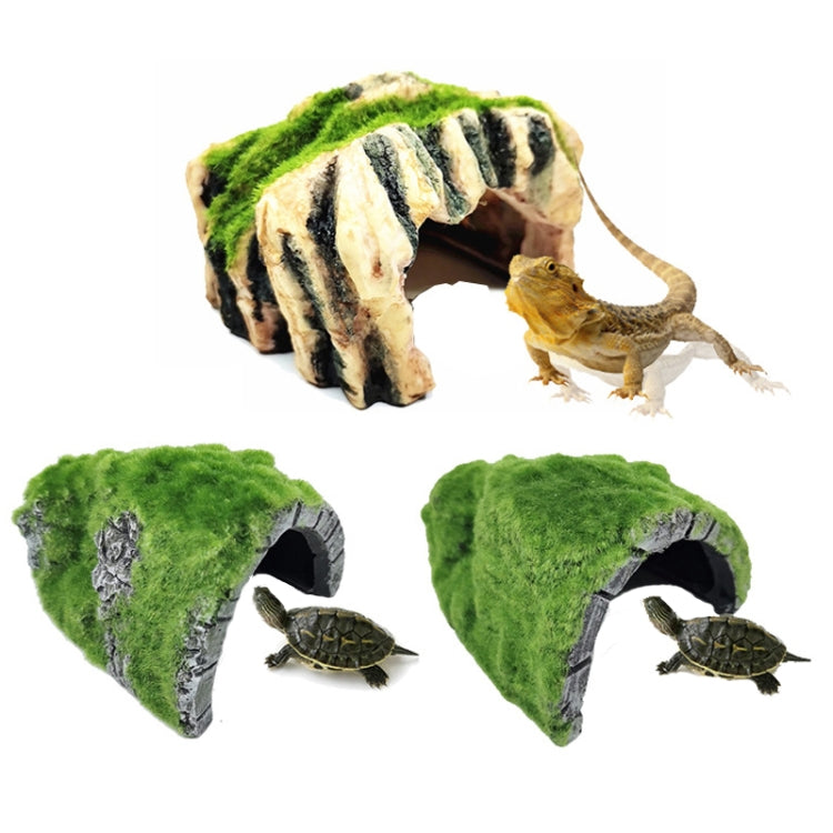 ZR647 Flocked Caple Box Turtle Hiding Nest Moss Cave Turtle Cave Sunbed - Reptile Supplies by PMC TechLife | Online Shopping South Africa | PMC TechLife