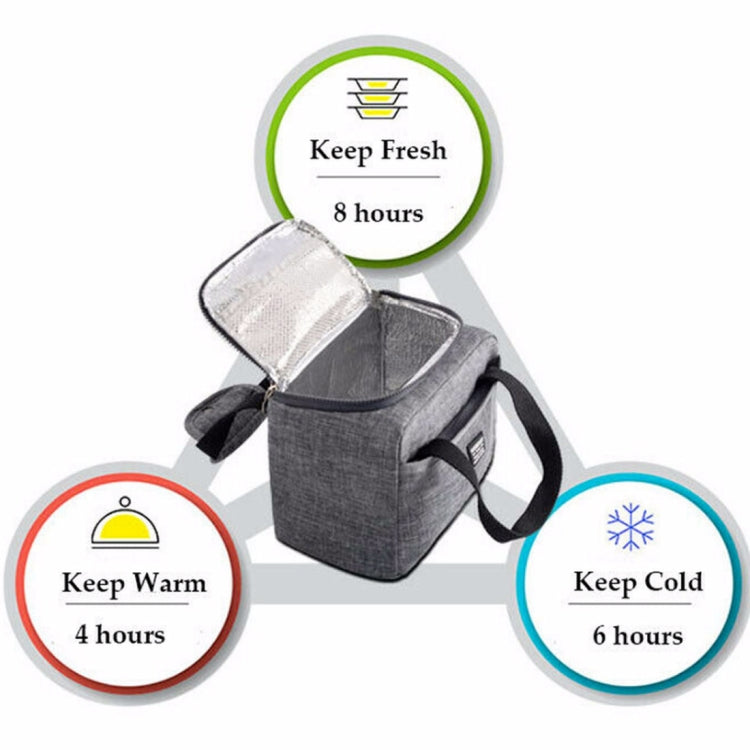 Portable Lunch Bag Thermal Insulated Lunch Box Tote Cooler Handbag 24  x 17 x 14cm(Gray) - Lunch Bags by PMC Jewellery | Online Shopping South Africa | PMC Jewellery