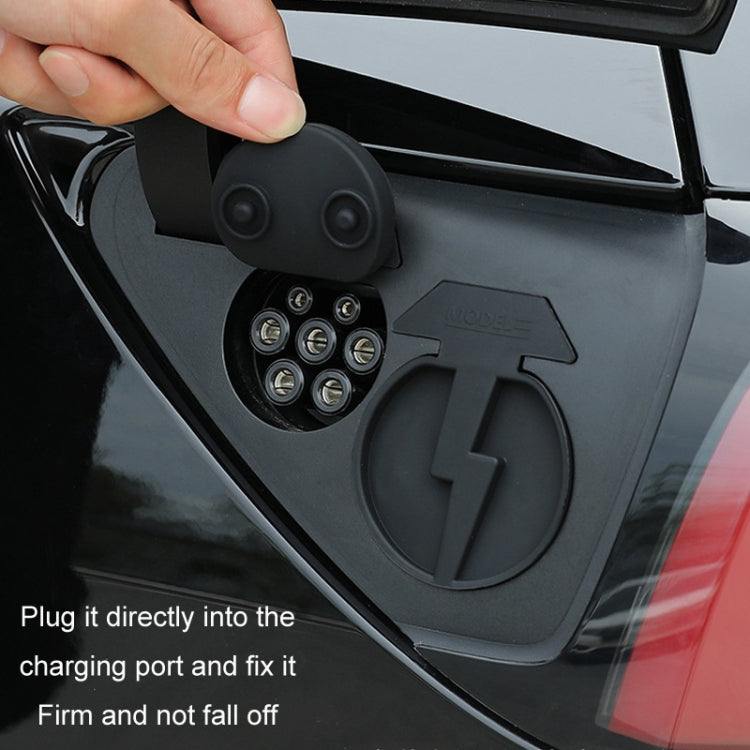 For Tesla Model3/Y 2pcs Charging Port Silicone Dustproof Waterproof Cover, Color: Split Black - Waterproof Covers by PMC Jewellery | Online Shopping South Africa | PMC Jewellery