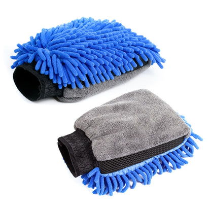 2pcs Car Chenille Coral Fleece Car Wash Double Sided Thick Gloves(Blue) - Car washing supplies by PMC Jewellery | Online Shopping South Africa | PMC Jewellery | Buy Now Pay Later Mobicred