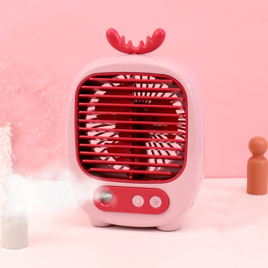 1315 Spray Humidification Hydrating Cartoon Fan USB Charging Desktop Fan(Deer Pink) - Electric Fans by PMC Jewellery | Online Shopping South Africa | PMC Jewellery | Buy Now Pay Later Mobicred