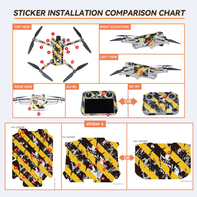 For DJI Mini 3 Pro Remote Control Body Sticker ,Spec: RC With Screen(Rocket Ship) - Stickers by RCSTQ | Online Shopping South Africa | PMC Jewellery | Buy Now Pay Later Mobicred