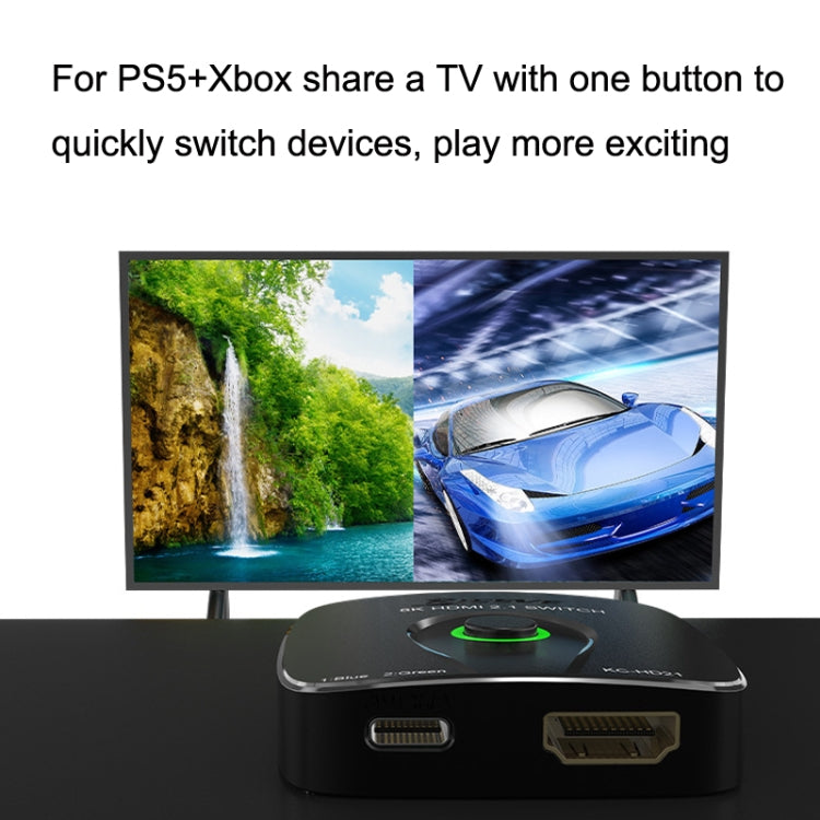 HDMI2.1 Switch 2 In 1 Out 8K 60Hz HD Conversion For Xbox HDMI One-way Transmission(Black) - Switch by PMC Jewellery | Online Shopping South Africa | PMC Jewellery | Buy Now Pay Later Mobicred